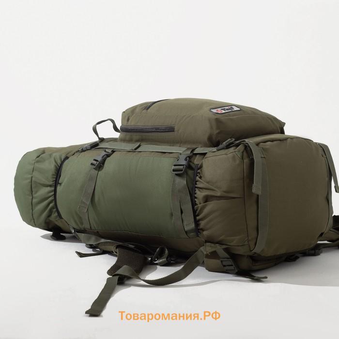 Рюкзак туристический, Taif, 60 л, отдел на затяжке, наружный карман, 2 боковых кармана, цвет оливковый