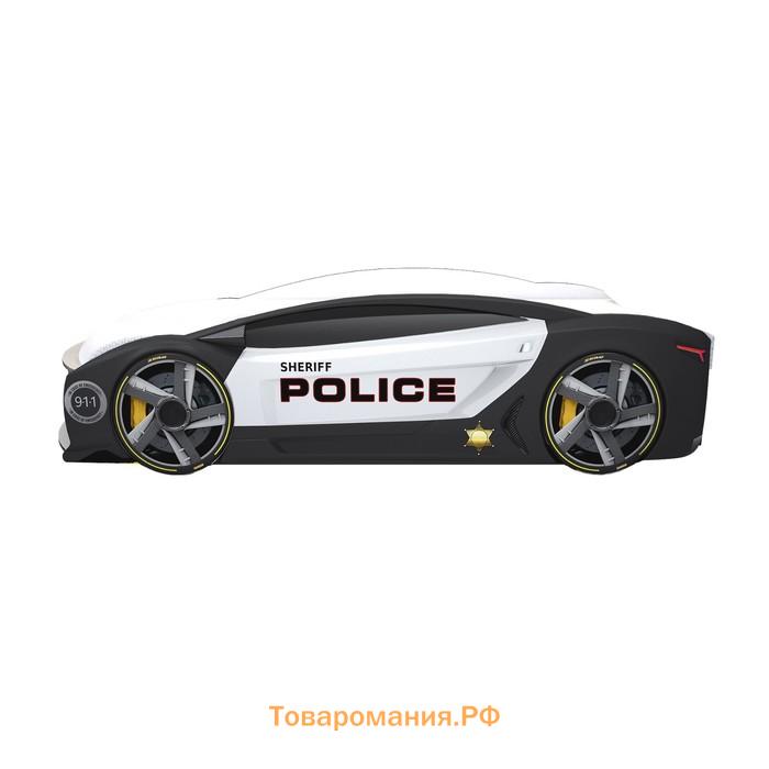 Кровать машинка Police «Манго-Б», цвет чёрный