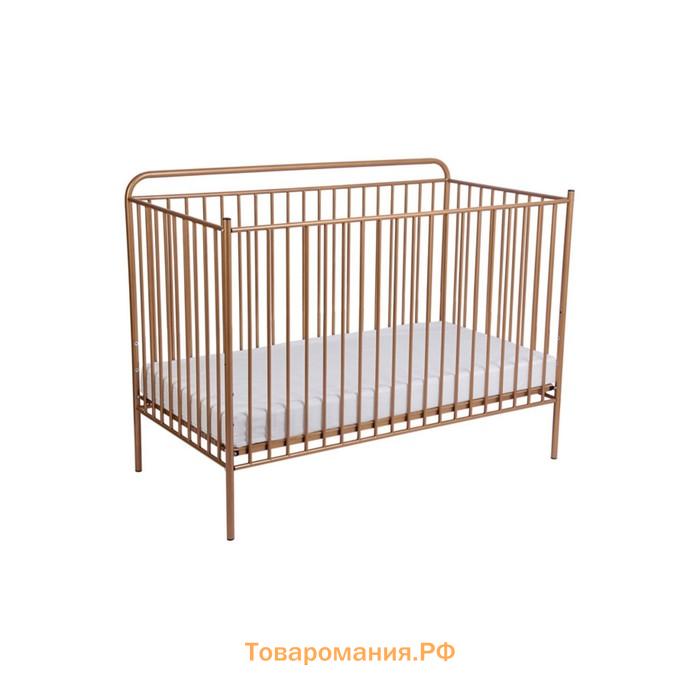 Кроватка-трансформер Polini kids Vintage 400, детская, металлическая, цвет золотистый