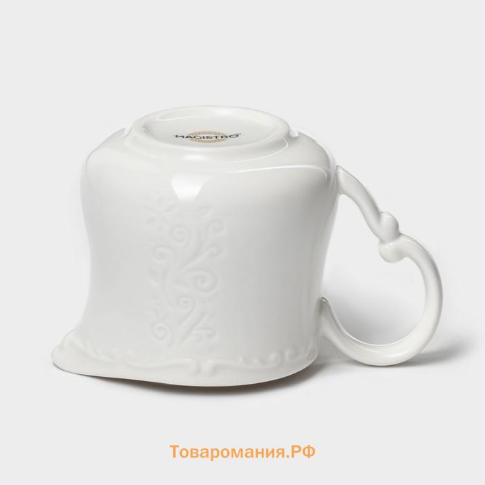 Молочник Magistro Kingdom, 250 мл, фарфор, белый