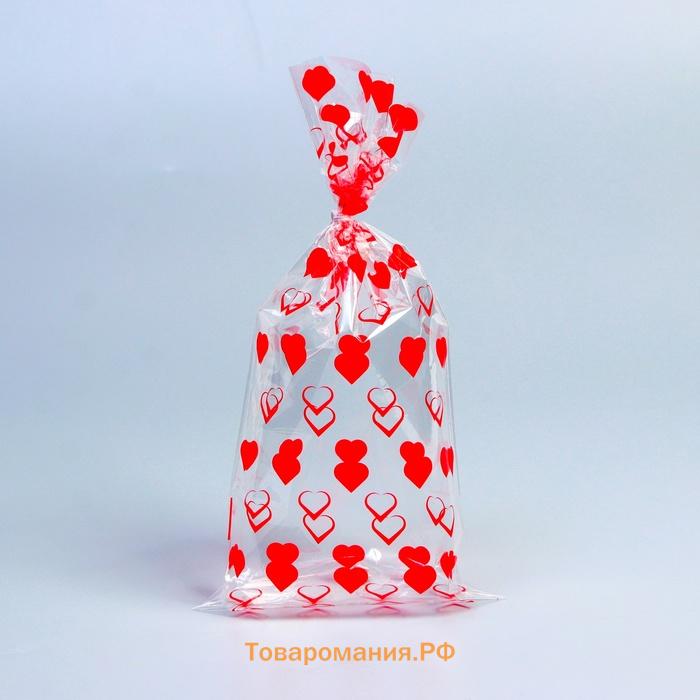 Пакет фасовочный БОПП, "Сердца" 15*30 см