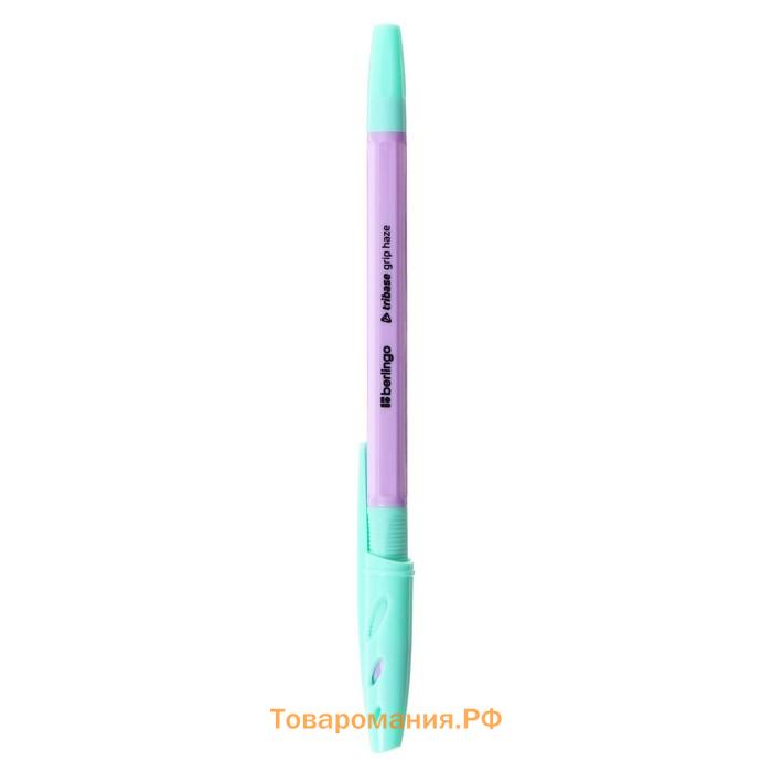 Ручка шариковая Berlingo Tribase grip haze, стержень синий 0.7 мм, грип, корпус МИКС