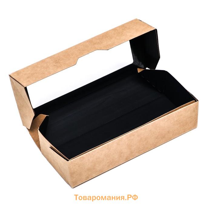Контейнер на вынос, чёрный вельвет, 17×7×4 см, 500 мл