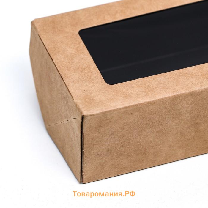 Контейнер на вынос, чёрный вельвет, 17×7×4 см, 500 мл