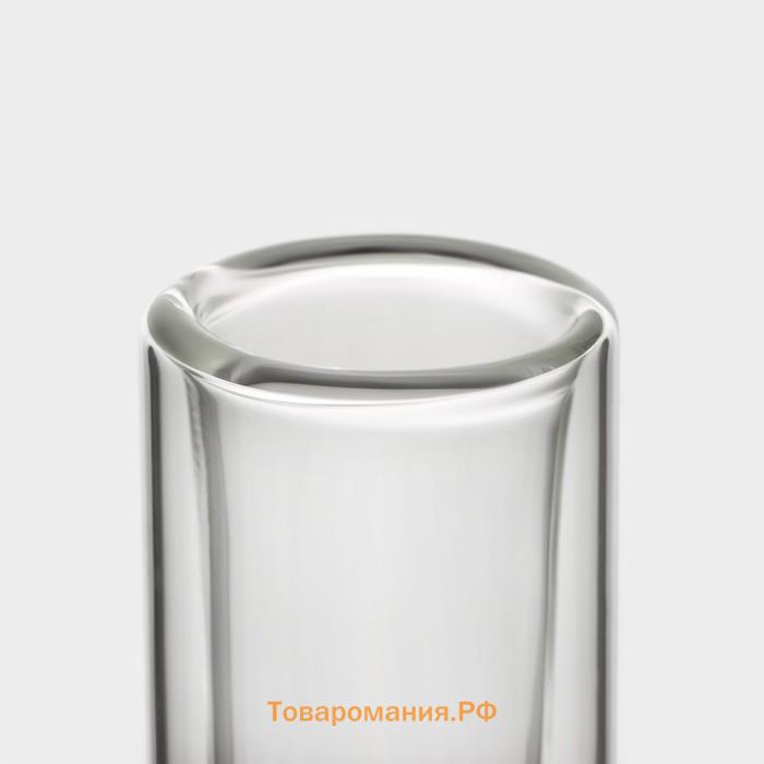 Стопки шоты Magistro «Пуля», 30 мл, 3.5×11 см, с двойными стенками, набор 6 шт., стекло, прозрачные