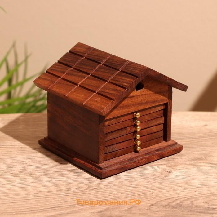 Подставки под горячее, 6 шт, 11×11×10 см, дерево шишам