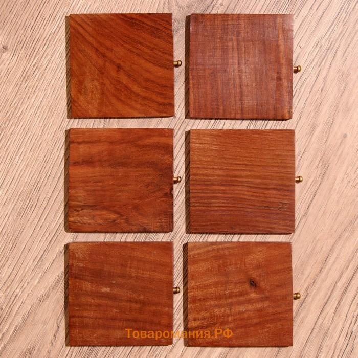 Подставки под горячее, 6 шт, 11×11×10 см, дерево шишам