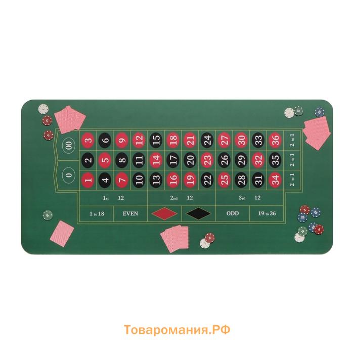 Сукно для игры в рулетку, прорезиненный, 120 х 60 см, толщина 3 мм