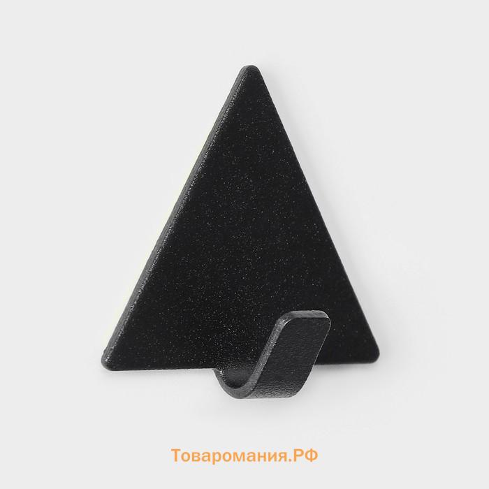 Крючки самоклеящиеся SAVANNA Black Loft, 4 шт., металл, грань 4 см, 4×3.9×1.5 см, чёрные