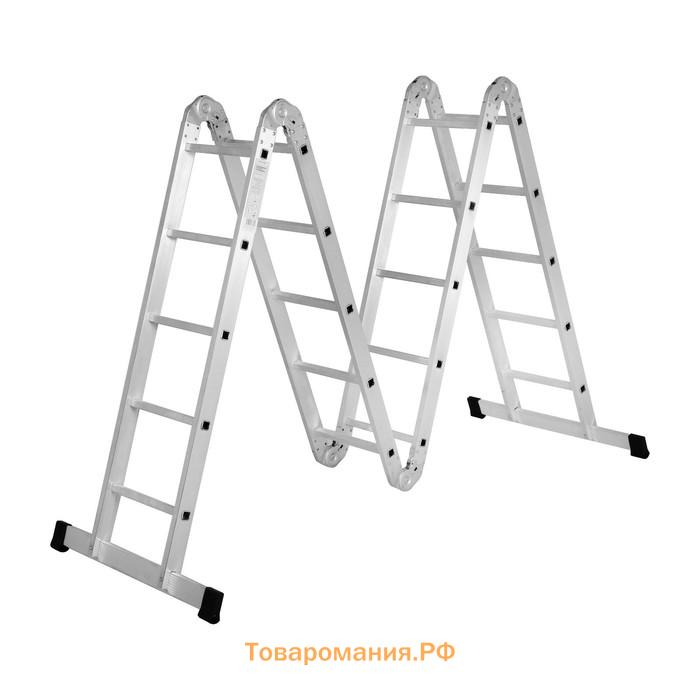 Лестница-трансформер ТУНДРА, алюминиевая, 4×5 ступени