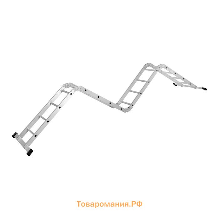 Лестница-трансформер ТУНДРА, алюминиевая, 4×4 ступени