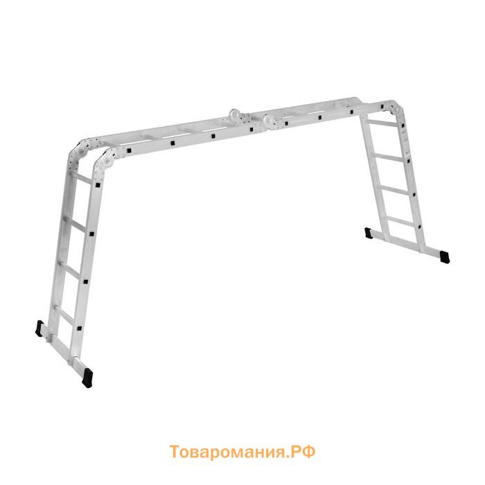 Лестница-трансформер ТУНДРА, алюминиевая, 4×4 ступени