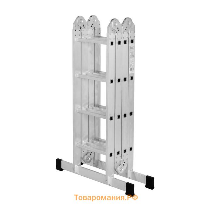 Лестница-трансформер ТУНДРА, алюминиевая, 4×4 ступени