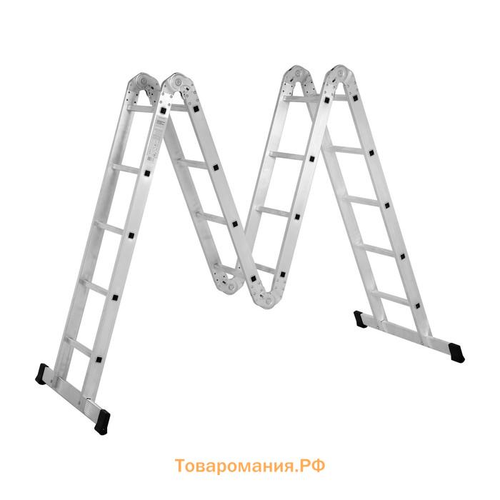 Лестница-трансформер ТУНДРА, алюминиевая, 5×4×4×5 ступени