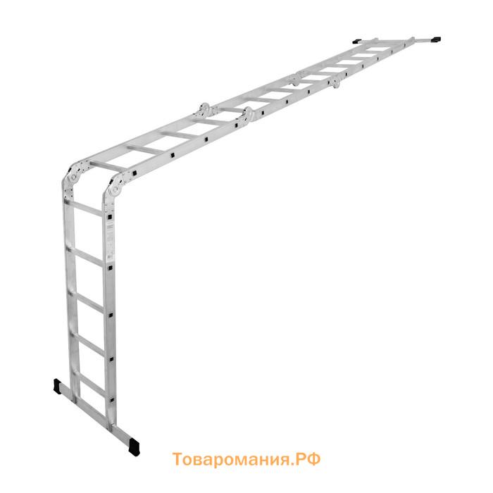 Лестница-трансформер ТУНДРА, алюминиевая, 5×4×4×5 ступени