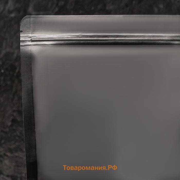 Пакет Zip-lock Крафт с прямоугольным окном, чёрный,20×30×5 см