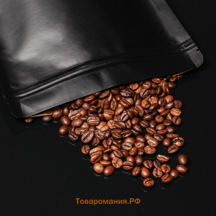 Пакет Zip-lock Крафт с прямоугольным окном, чёрный,20×30×5 см