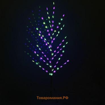 Светодиодный куст «Снежинки» 1.5 м, 84 LED, мигание, 220 В, свечение мульти (RG/RB)