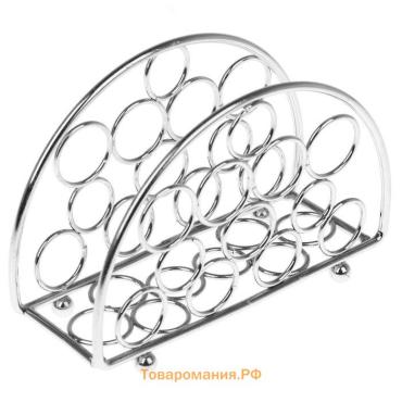 Салфетница  «Ринго», 14.5×4.5×9.5 см, хромированная