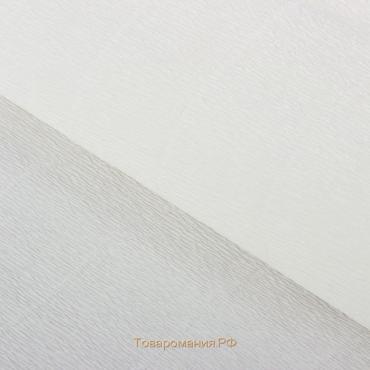 Бумага для упаковки и поделок, гофрированная, белоснежная, однотонная, двусторонняя, рулон 1шт., 0,5 х 2,5 м