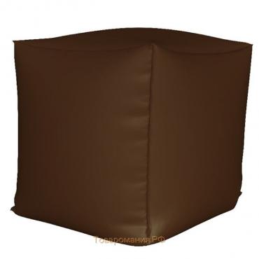 Пуфик Куб 35 см, ткань оксфорд, цвет коричневый