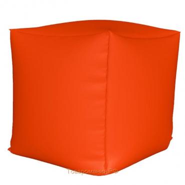 Пуфик Куб 35 см, ткань оксфорд, цвет оранжевый неон