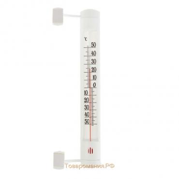 Термометр, градусник уличный, на окно, на липучке, от -50°С до +50°С, 21 х 6.5 см