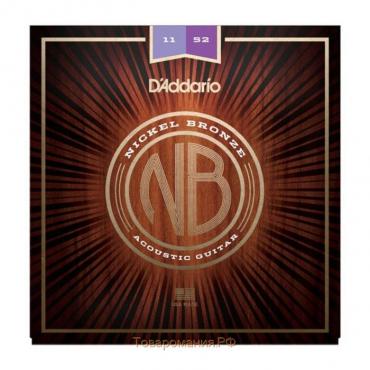 Струны для акустической гитары D'Addario NB1152 Nickel Bronze, Custom Light, 11-52