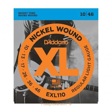 Струны для электрогитары D`Addario EXL110 XL NICKEL WOUND  Regular Light 10-46