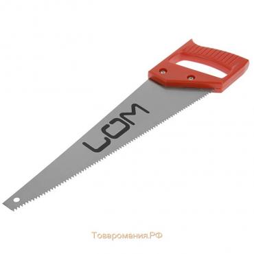 Ножовка по дереву ЛОМ, пластиковая рукоятка, 7-8 TPI, 350 мм