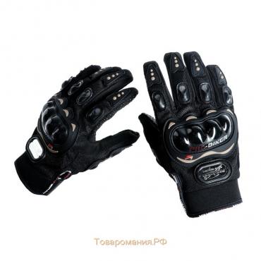 Перчатки мотоциклетные с защитными вставками, пара, размер L, черные