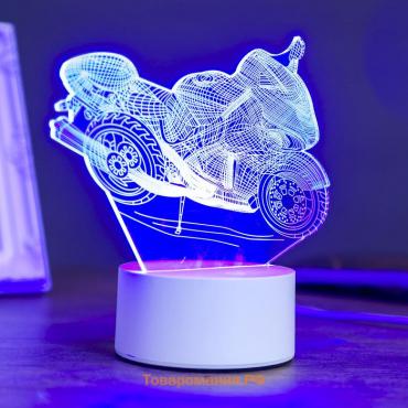 Светильник "Гоночный мотоцикл" LED RGB от сети  9,5х16х14 см RISALUX