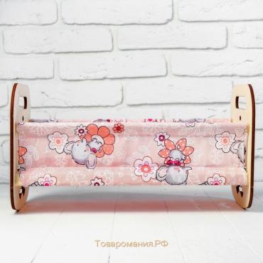 Кроватка деревянная для кукол «Катюша», 44 × 24 × 24 см, с постельным бельём
