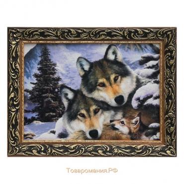 Гобеленовая картина "Семья волков" 34*44 см МИКС