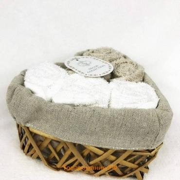 Комплект махровых полотенец «Амур», размер 30х30 см - 6 шт, цвет капучино