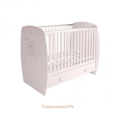 Кроватка детская Polini kids French 710, Teddy, с ящиком, цвет белый