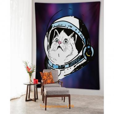 Декоративное панно с фотопечатью «Кот в космосе», вертикальное, размер 100х150 см