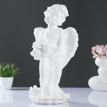 Фигура "Ангел с фруктами" белый 20х26х48см