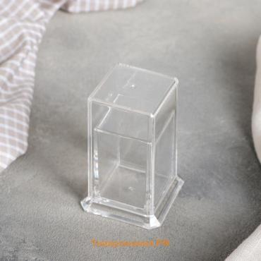 Подставка под зубочистки , 5×5×7.5 см, прямоугольная, прозрачная