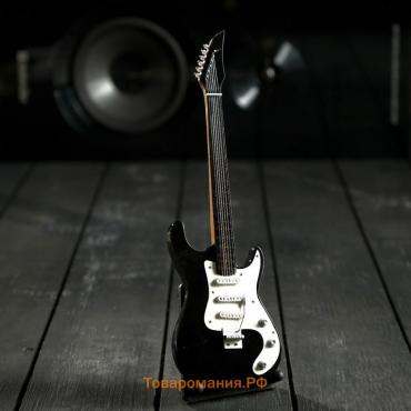 Гитара сувенирная Ibanez, на подставке, 24×8×2 см, чёрно-белая