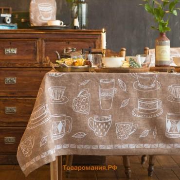 Скатерть "" Cup of tea 220х144 см, 100% хлопок, 164 г/м2