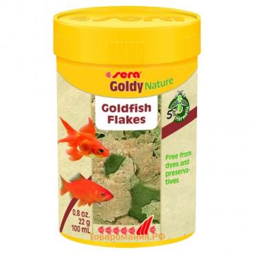 Корм Sera Goldy Nature для золотых рыб, в хлопьях, 100 мл, 22 г