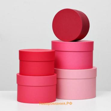 Набор круглых коробок 5 в 1 «Пантон 200», 23×23×14 - 15×15×10 см