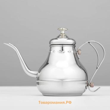 Чайник заварочный «Леранс», 1.2 л, металлическое сито, нержавеющая сталь, хромированный