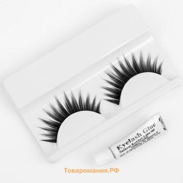 Ресницы накладные «Куколка», 14 мм, без клея, цвет чёрный