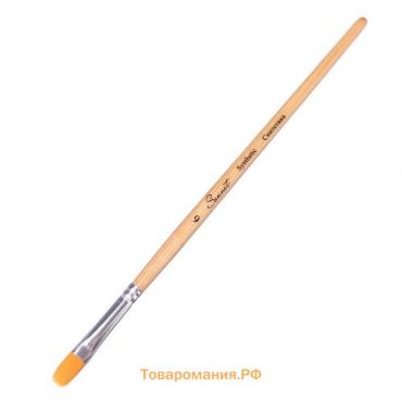 Кисть Синтетика Овальная ЗХК "Сонет" № 6 (8 мм), короткая ручка пропитана лаком