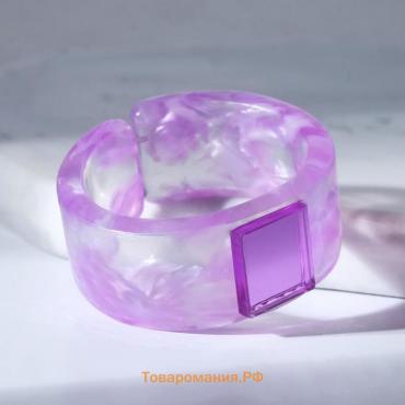 Кольцо из акрила "Квадрат", цвет фиолетовый, безразмерное