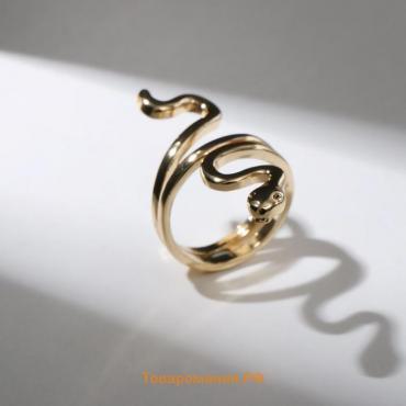 Кольцо «Змея» спиралька, цвет золото, безразмерное