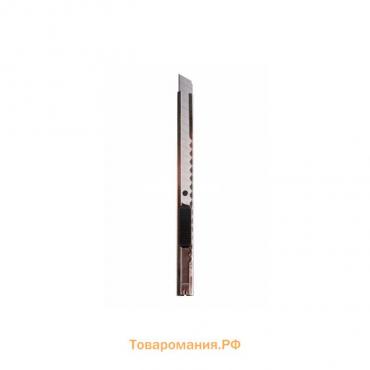 Нож REXANT 12-4906, металлический корпус, с клипсой, сегментированное лезвие, 9 мм
