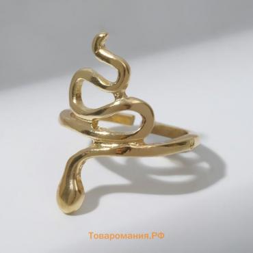Кольцо "Змейка" узкая, цвет золото, безразмерное